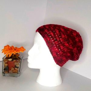 Red beanie crochet